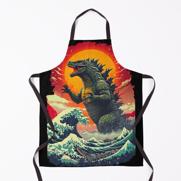 Item preview, Godzilla vs. The Great Wave – Epic Kaiju Art Mashup designed and sold by NiobesSkein.