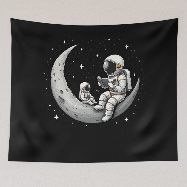 Item preview, Astronaut Reading Book To Child Moon Space Women Kids designed and sold by clothesy7.