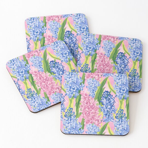 Item preview, Hyacinth flowers on pink  designed and sold by SophieClimaArt.