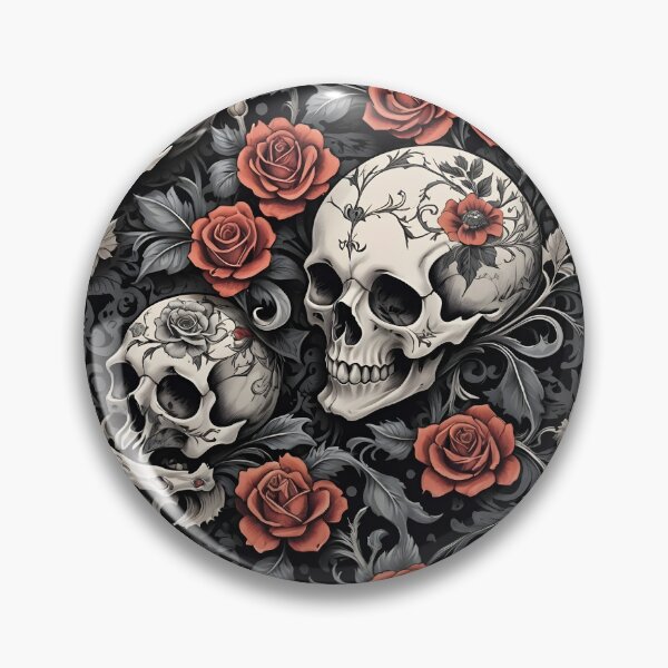 Item preview, Memento Mori Skull & Rose Pattern - Dark Gothic Floral Elegance designed and sold by The-Fi9der.