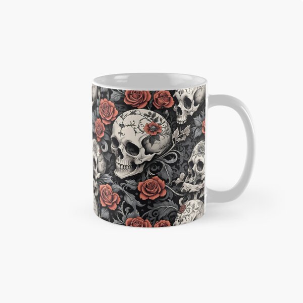 Item preview, Memento Mori Skull & Rose Pattern - Dark Gothic Floral Elegance designed and sold by The-Fi9der.