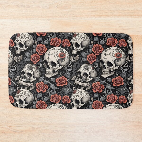 Item preview, Memento Mori Skull & Rose Pattern - Dark Gothic Floral Elegance designed and sold by The-Fi9der.