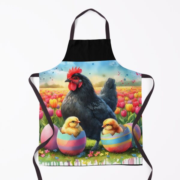 Item preview, Two little chickens in cracked striped easter eggs with a big black han aquarelle art designed and sold by EmeraldeaArt.