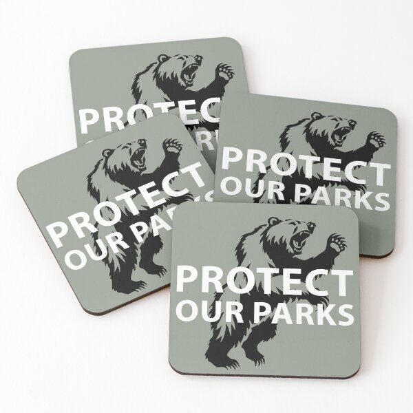 Item preview, PROTECT OUR PARKS - Grizzly bear designed and sold by BasicArtChick.