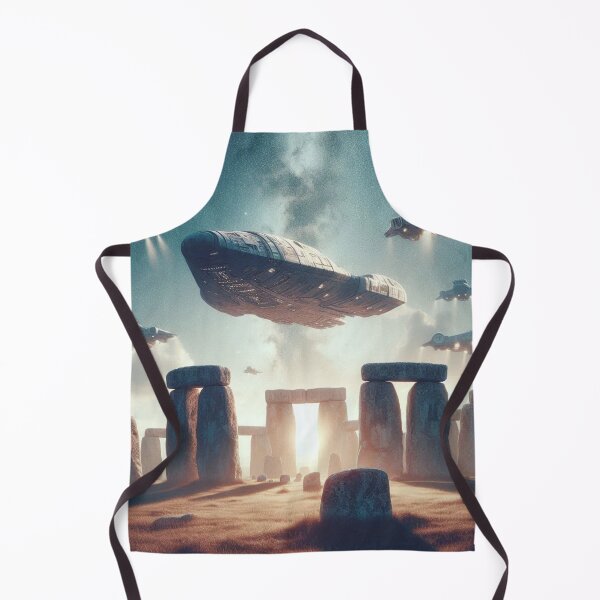Item preview, Spaceships flying over the Stonehenge monuments designed and sold by Dogandesighn.