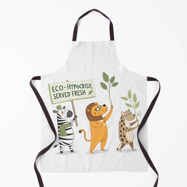 Item preview, Eco-Hypocrisy Cartoon Animals Funny Environmental Satire T-Shirt designed and sold by AnnDesignStudio.