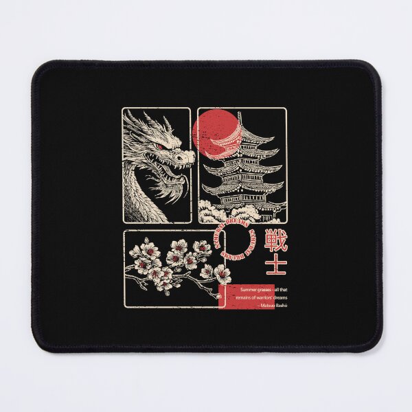 Item preview, Samurai Dreams: Haiku-Inspired Japanese Art with Dragon and Cherry Blossoms designed and sold by PurpleWingsArt.