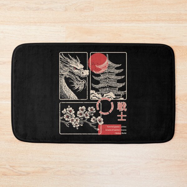 Item preview, Samurai Dreams: Haiku-Inspired Japanese Art with Dragon and Cherry Blossoms designed and sold by PurpleWingsArt.