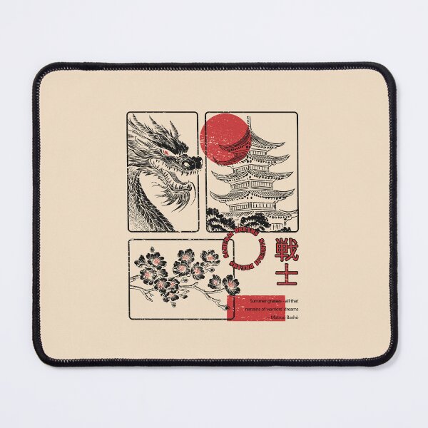 Item preview, Samurai Dreams: Haiku-Inspired Japanese Art with Dragon and Cherry Blossoms designed and sold by PurpleWingsArt.