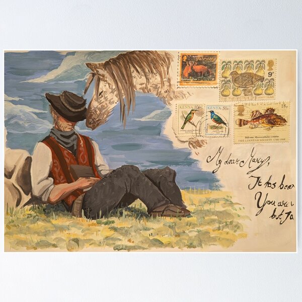 Item preview, Arthur and his horse // RDR2 inspired art designed and sold by limeartichoke.