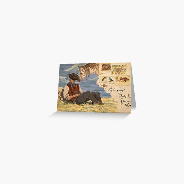 Vista previa del artículo con la obra «Arthur y su caballo // Arte inspirado en RDR2», diseñado y vendido por limeartichoke.