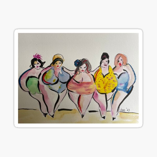 Item preview, Pin up girls watercolour painting by Vraz designed and sold by Pink-muse.