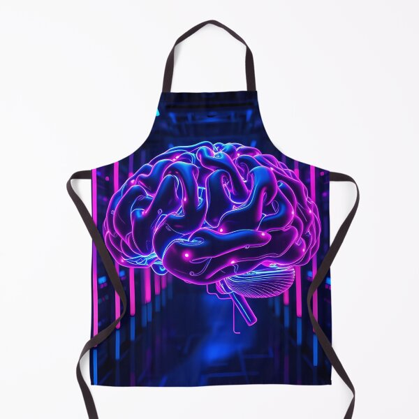 Item preview, Futuristic Neon Brain in AI Data Center – Sci-Fi Digital Art designed and sold by FusionCipher.