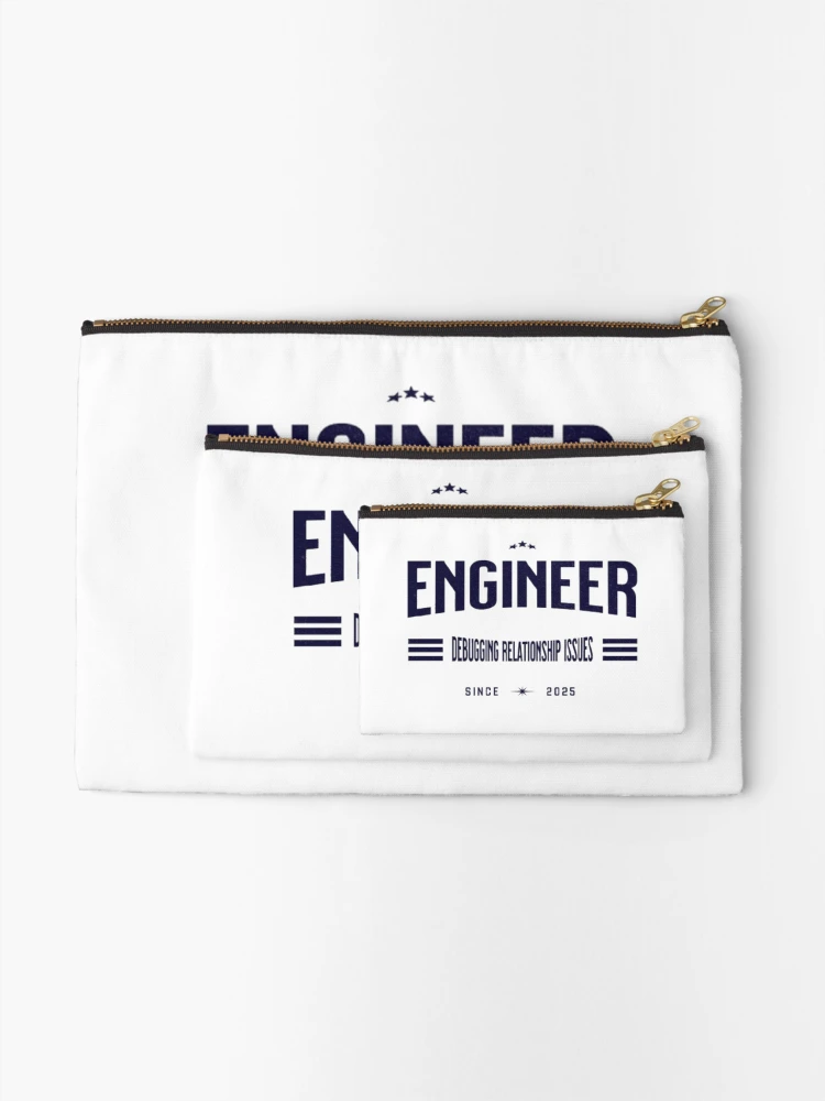 Thumbnail 2 of 4, Zipper Pouch, Engineer: Debugging Relationship Issues designed and sold by Syrupulse.