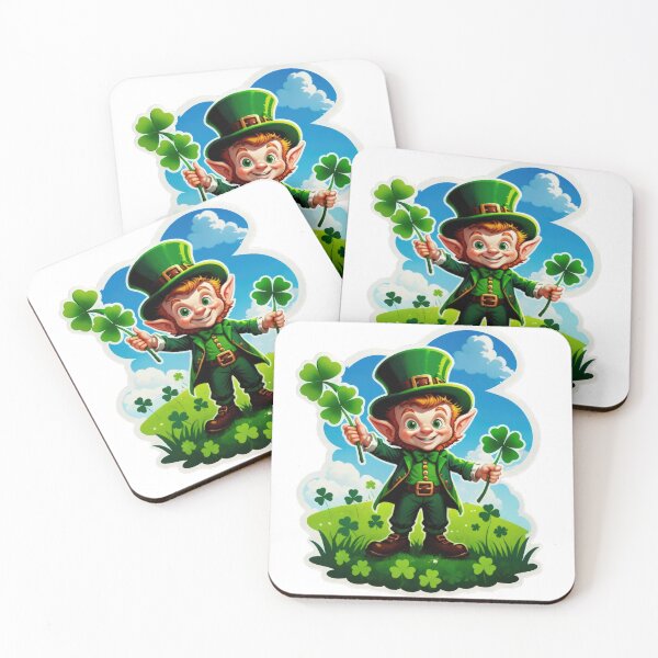 Item preview,  st. patrick's day  cheerful leprechaun with green clovers sticker ,leprechaun,Lucky Leprechaun,Patricks Day designed and sold by Expressions-Sel.