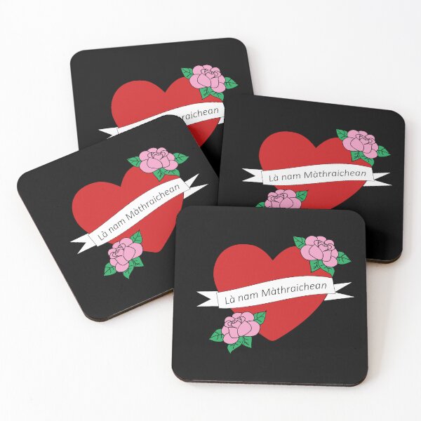 Item preview, Mother's Day (Là nam Màthraichean Scottish Gaelic (Gàidhlig)) black background designed and sold by Mamaidh Made.