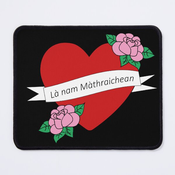 Item preview, Mother's Day (Là nam Màthraichean Scottish Gaelic (Gàidhlig)) black background designed and sold by Mamaidh Made.