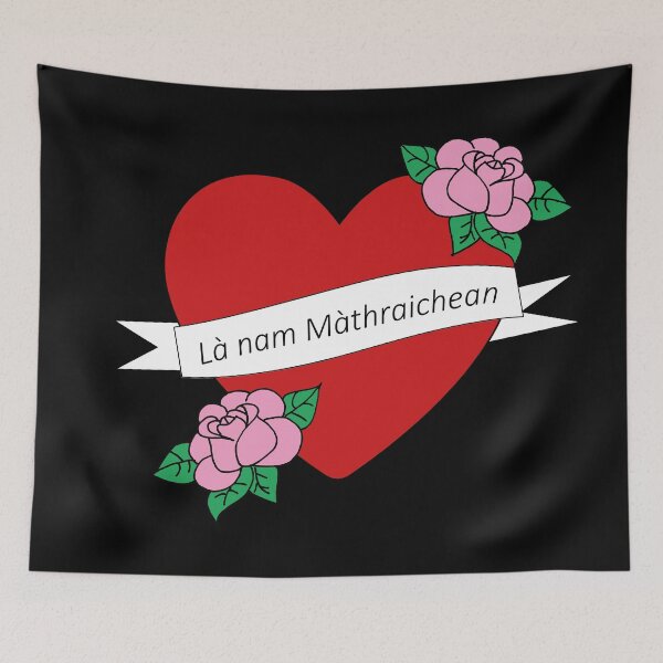 Item preview, Mother's Day (Là nam Màthraichean Scottish Gaelic (Gàidhlig)) black background designed and sold by Mamaidh Made.