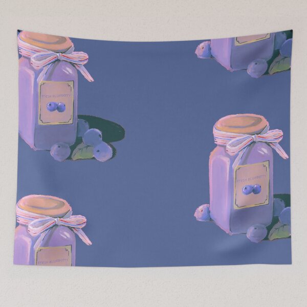 Item preview, Blueberry Jar Aesthetic - Cute Fruit Illustration designed and sold by cloudrevive.