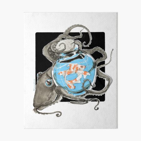 Item preview, Octopus discovering the world in a jar designed and sold by Evanniadraws-.