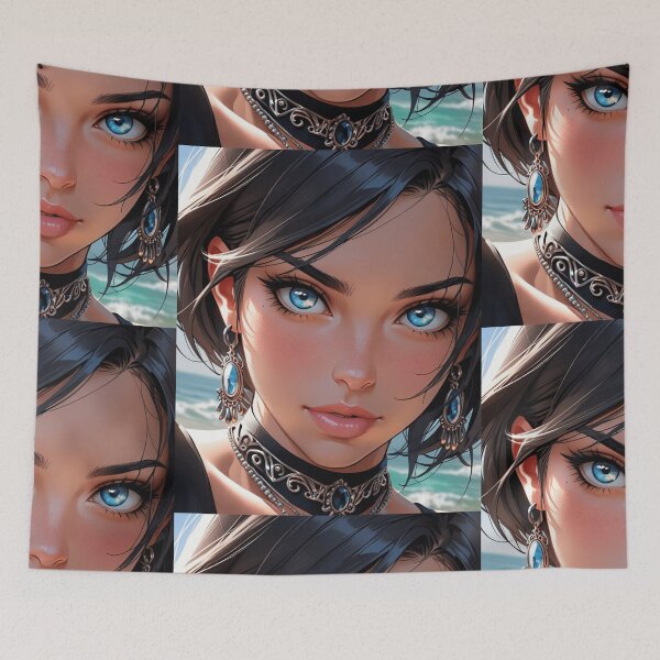Item preview, Beautiful woman with blue eyes designed and sold by caperaerik.