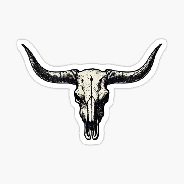 Vista previa del artículo con la obra «Cráneo de toro vintage | Diseño de rancho vaquero del oeste», diseñado y vendido por Flying Penguins.