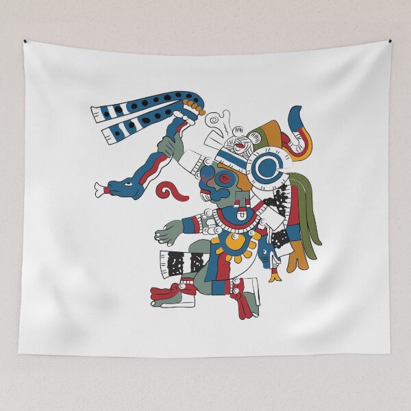 Item preview, Aztec mural art | Illustration of Tlaloc, god of rain and fertility | Pre-Hispanic design designed and sold by escarabajdesign.