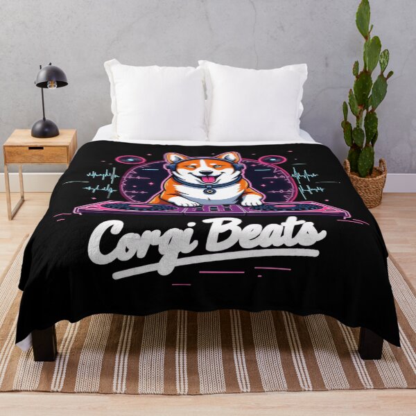 Item preview, DJ Corgi Beats – Neon Retro Music designed and sold by zoughlal.