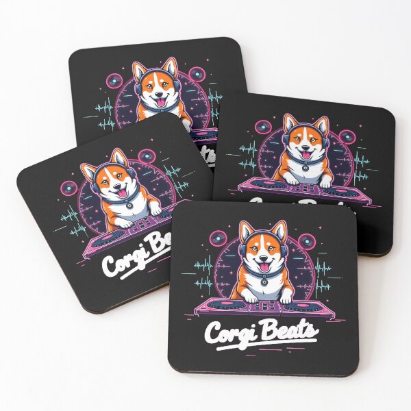 Item preview, DJ Corgi Beats – Neon Retro Music designed and sold by zoughlal.