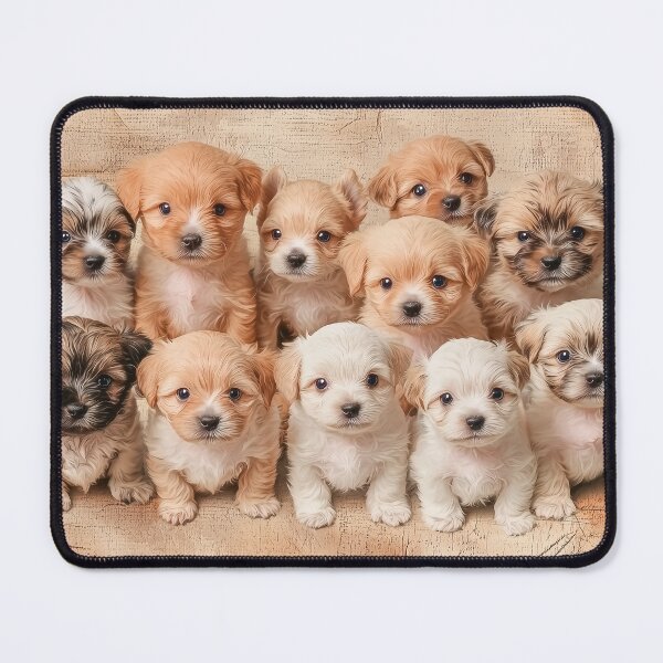 Item preview, Adorable small puppies arranged in a vintage style texture, banner-ready design designed and sold by Paolo Modena Photography    -   Fine Italian Art.