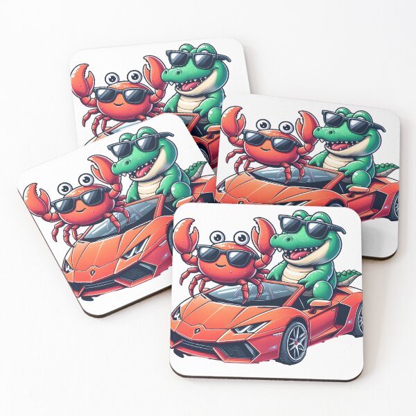 Item preview, Good Vibes with Duo Bestie Croco & Craby Set 4: Supercar Day designed and sold by ifashaman I&B Digi-Arts.