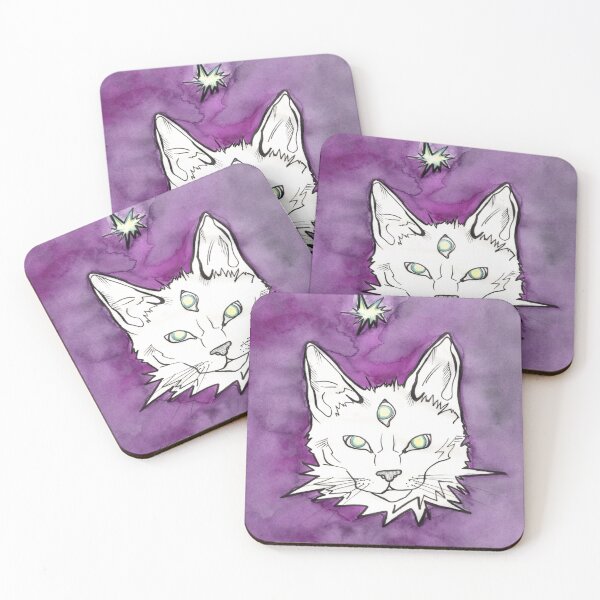 Item preview, Three eyed cat purple drawing designed and sold by hazyframe.