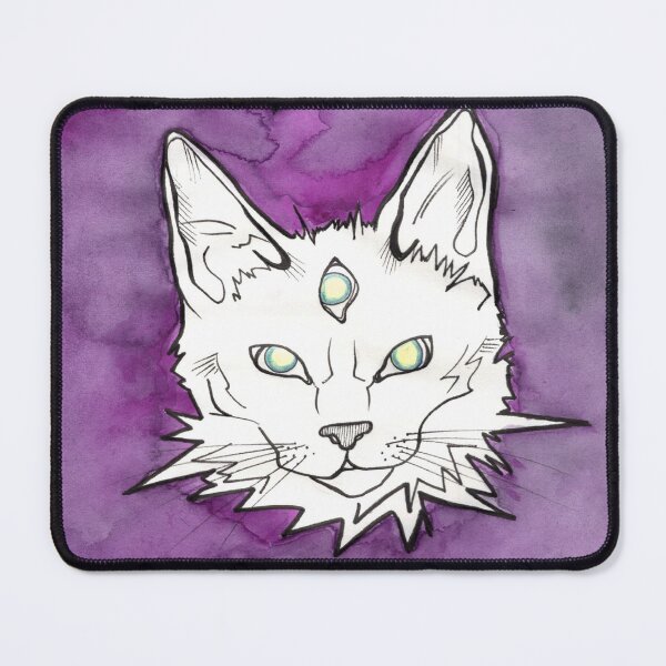Item preview, Three eyed cat purple drawing designed and sold by hazyframe.