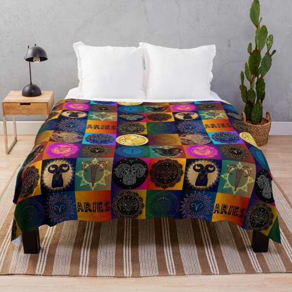 Item preview, Aries Season Chequered Pattern Zodiac Sign designed and sold by KateLeap.