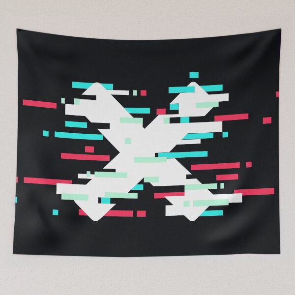 Item preview, Glitchy Cyberpunk X Symbol. Digital Distorted Tech Design with Neon Aesthetics designed and sold by Andrey Prokopenko.