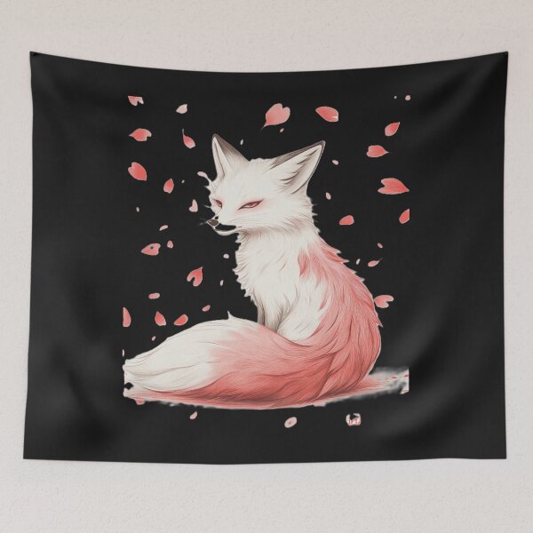 Item preview, Mystic Fox among the Cherry Blossoms - Japanese Minimalism designed and sold by Zentuary.