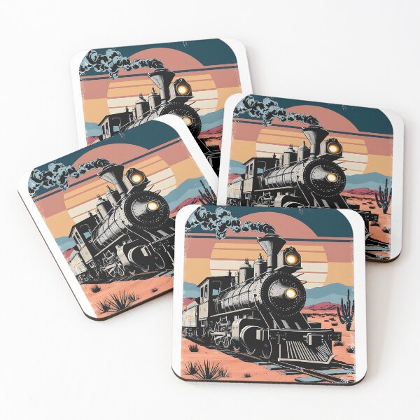 Item preview, Vintage Steam Train – Retro Wild West Railroad Art designed and sold by AchaRat.