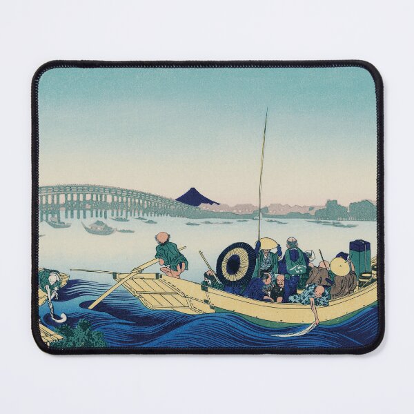 Item preview, Katsushika Hokusai - Thirty-Six Views of Mount Fuji: "Sunset Over Ryōgoku Bridge from the Onmaya Embankment" designed and sold by store-wasabi.