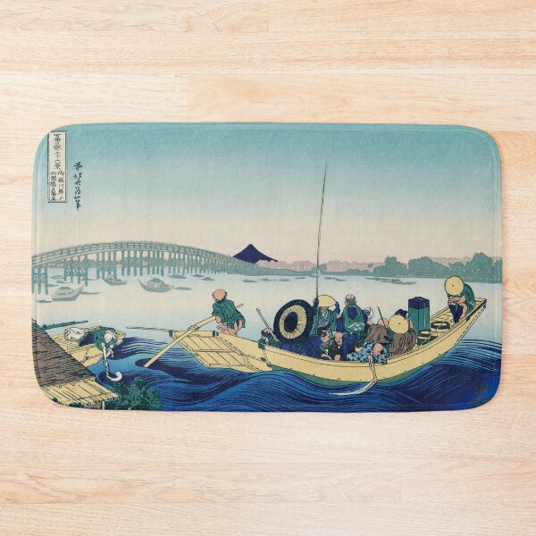 Item preview, Katsushika Hokusai - Thirty-Six Views of Mount Fuji: "Sunset Over Ryōgoku Bridge from the Onmaya Embankment" designed and sold by store-wasabi.