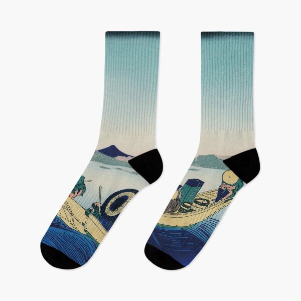 Item preview, Katsushika Hokusai - Thirty-Six Views of Mount Fuji: "Sunset Over Ryōgoku Bridge from the Onmaya Embankment" designed and sold by store-wasabi.