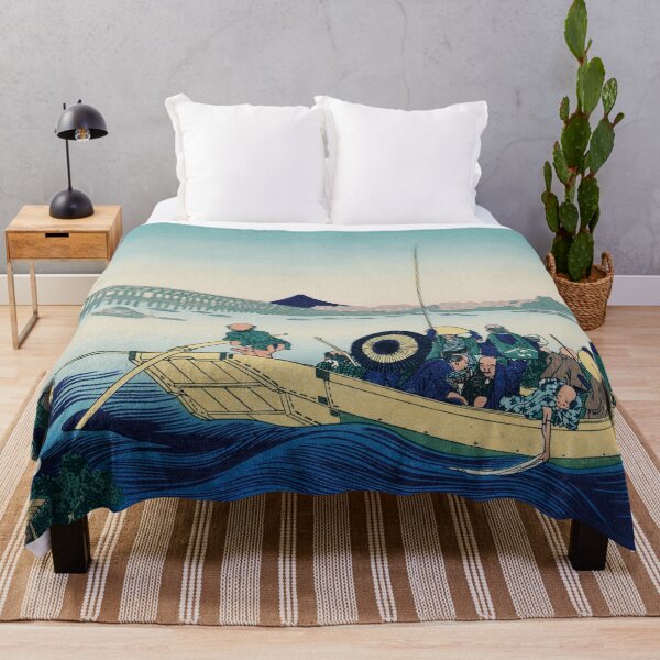 Item preview, Katsushika Hokusai - Thirty-Six Views of Mount Fuji: "Sunset Over Ryōgoku Bridge from the Onmaya Embankment" designed and sold by store-wasabi.