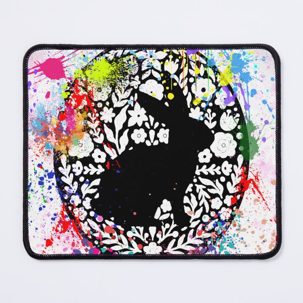 Item preview, Abstract Happy Easter and Rabbit Silhouette on Floral Egg designed and sold by DreamsArtwear.