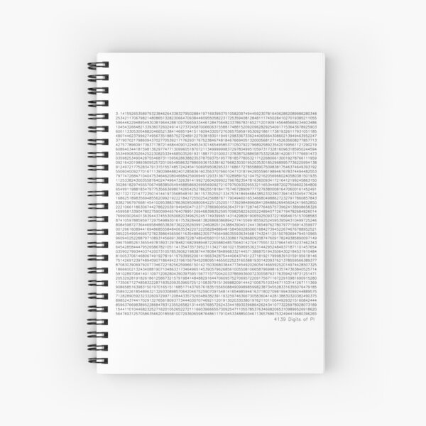 4139 Digits of PI π Spiral Notebook