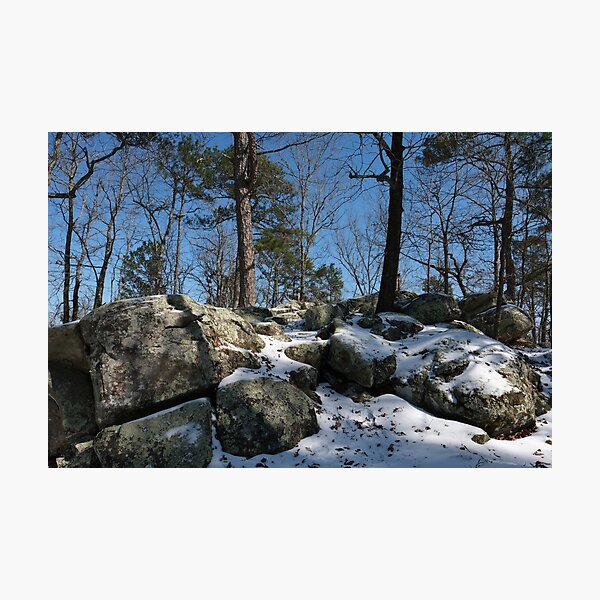 Item preview, Photograph of Snowy Rocks and Boulders  designed and sold by Mixolydian89.