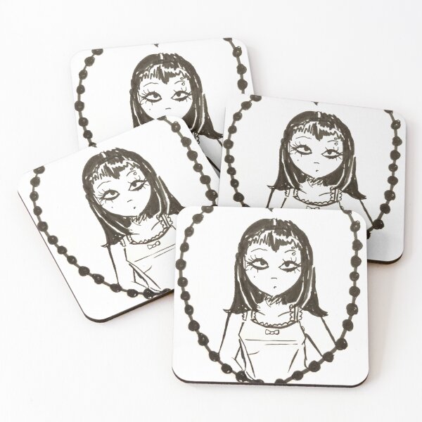 Item preview, black and white girl sketch designed and sold by pearlythings.