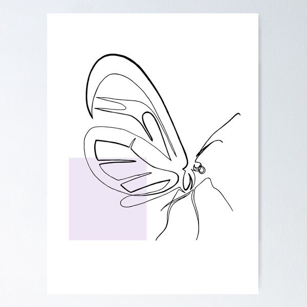 Item preview, Una mariposa negra de línea continua designed and sold by hazyframe.