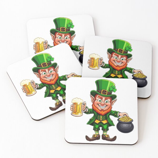 Item preview, st. patrick's day  leprechaun  with a pot of gold and beer sticker ,leprechaun,Lucky Leprechaun,Patricks Day designed and sold by Expressions-Sel.