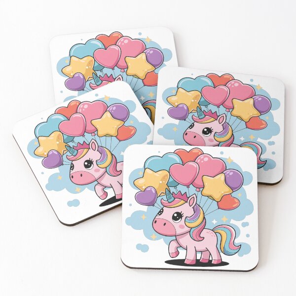 Item preview, Unicorn with balloons  designed and sold by DropRomance.