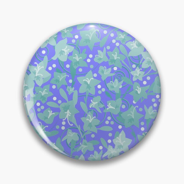 Item preview, Soft Teal Monochrome Flower Field Spirals Dots on Blue Half-Drop Repeat 5748 designed and sold by Art in My Loft.
