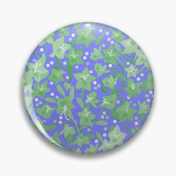 Item preview, Soft Green Monochrome Flower Field Spirals Dots on Blue Half-Drop Repeat 5748 designed and sold by Art in My Loft.